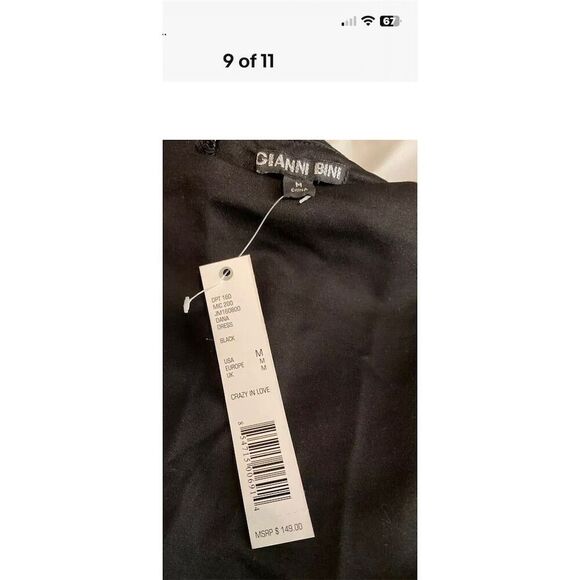 Gianni Bini Women's Off Shoulder Black Midi Cocktail Dress Size M New Tags - Picture 6 of 6